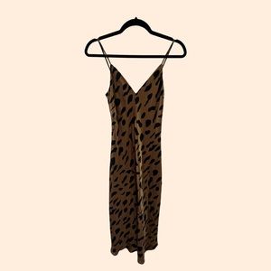 L’Agence Cheetah Silk Slip Dress